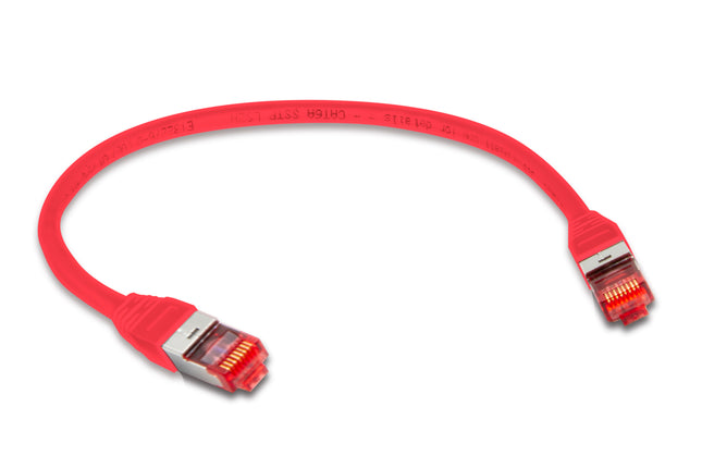 Cable de conexión CAT 6A 10 GBPS de grado profesional, SSTP 26 AWG, 1', rojo