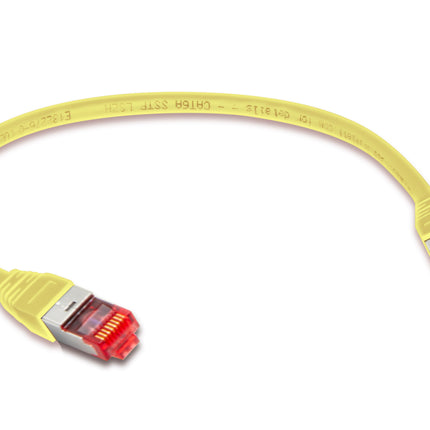 Cable de conexión Cat 6A 10 GBPS de grado profesional, SSTP 26 AWG, 1', amarillo