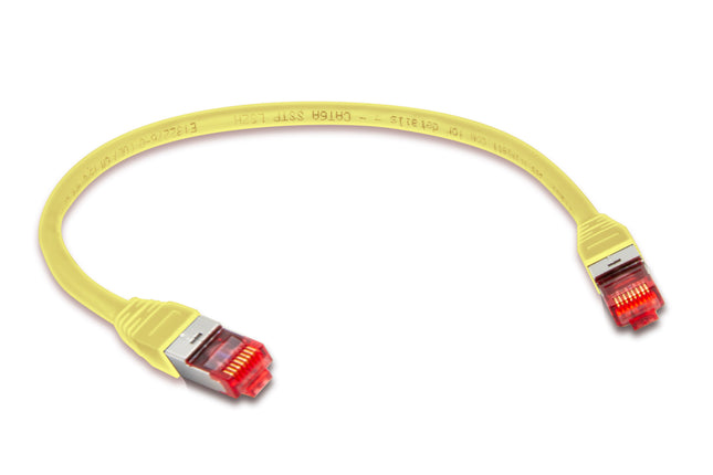 Cable de conexión Cat 6A 10 GBPS de grado profesional, SSTP 26 AWG, 1', amarillo