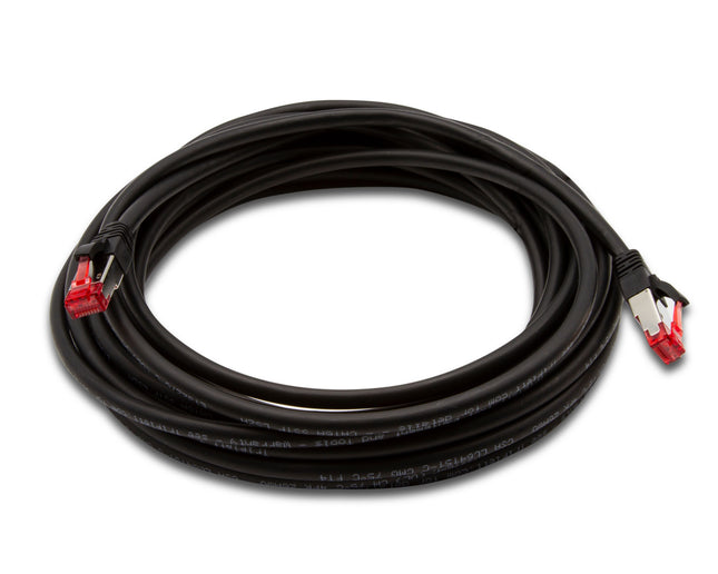 Cable de conexión Cat 6A 10 GBPS de grado profesional, SSTP 26 AWG, 25', negro