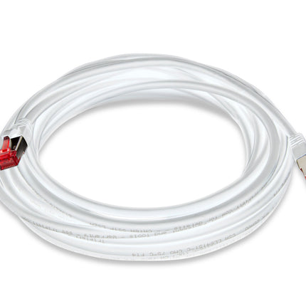 Cable de conexión Cat 6A 10 GBPS de grado profesional, SSTP 26 AWG, 25', blanco