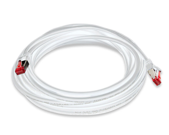 Cable de conexión Cat 6A 10 GBPS de grado profesional, SSTP 26 AWG, 25', blanco