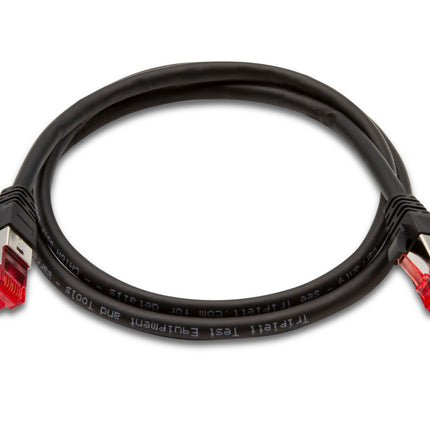 Cable de conexión Cat 6A 10 GBPS de grado profesional, SSTP 26 AWG, 3', negro