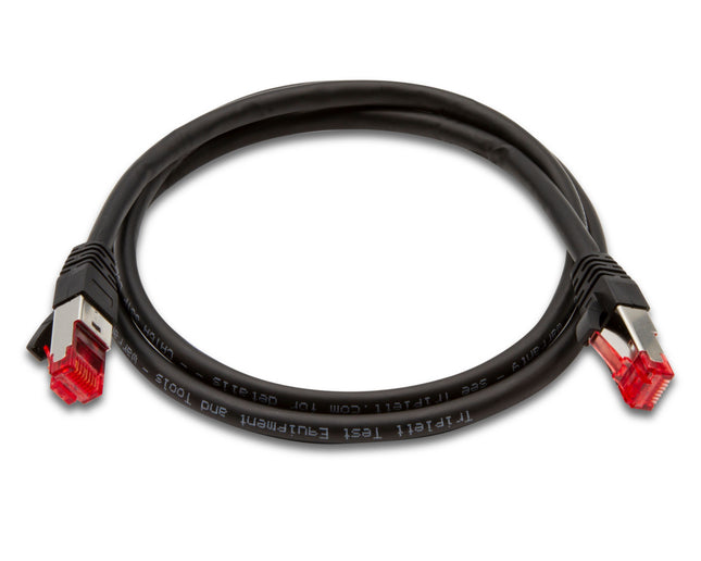 Cable de conexión Cat 6A 10 GBPS de grado profesional, SSTP 26 AWG, 3', negro