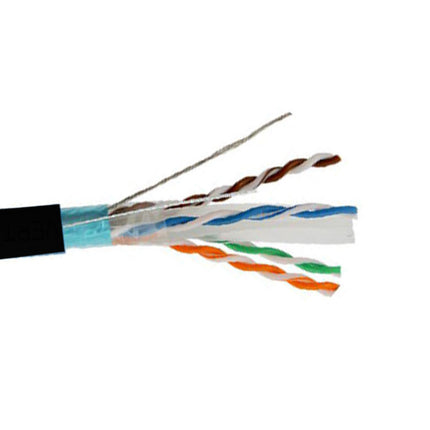 Cable CAT6A FTP blindado de 23 AWG, 1000 pies, negro