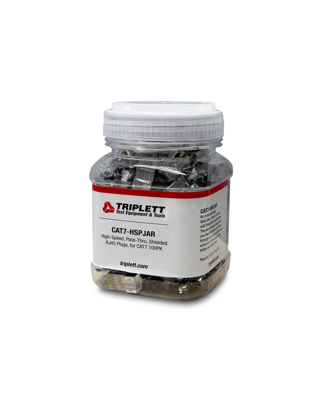 Conector de paso blindado CAT7 RJ45, frasco de 100