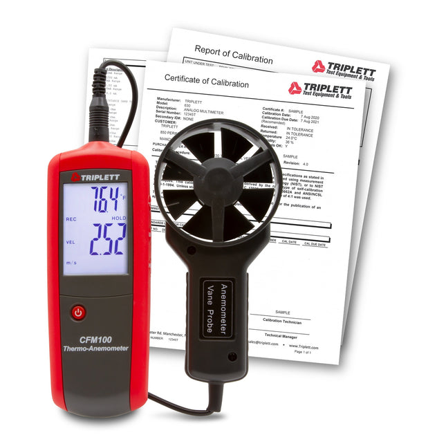 Termoanemómetro CFM100 CFM/CMM con certificado de trazabilidad al N.I.S.T.