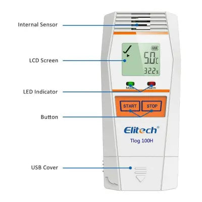 Datalogger Temperatura y Humedad Elitech Tlog 100H