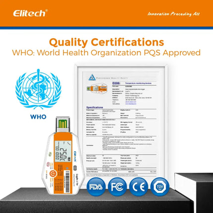 Datalogger Temperatura Humedad Desechable Elitech