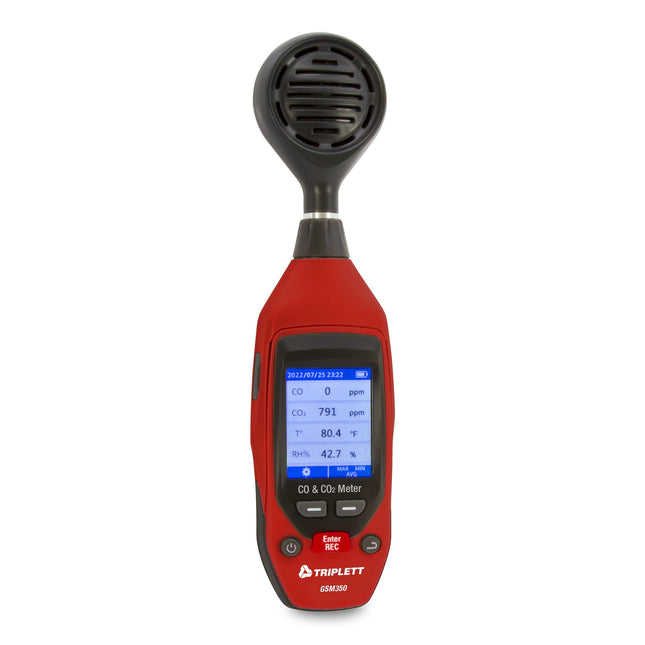 Medidor de calidad del aire interior de monóxido de carbono/dióxido de carbono con memoria
