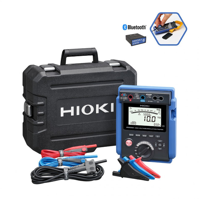 Hioki IR5051-90 - Medidor de Aislamiento Fotovoltaico 5kV, 10T Ohm con adaptador inalámbrico