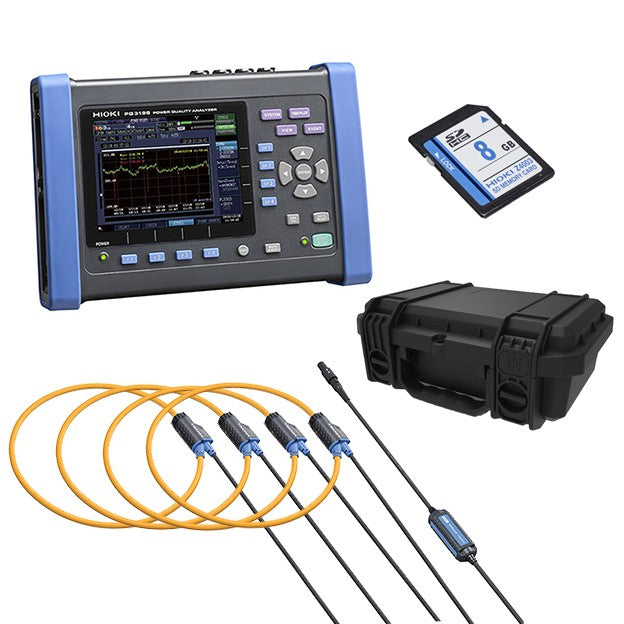 Hioki PQ3198+6000KIT Analizador de Calidad Eléctrica Clase A, 4 Sondas Flex 6,000A