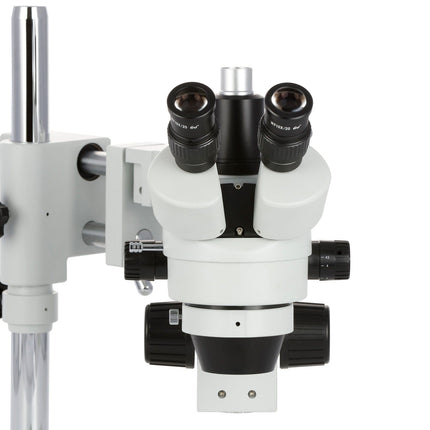 AmScope SM-4 Series Zoom Trinocular Stereo Microscope with Auto Focus Camera on Double Arm Boom Stand