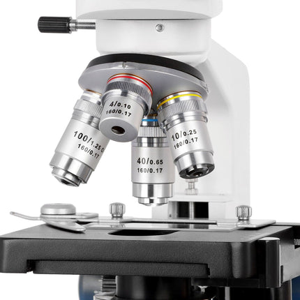 AmScope B120 Series Student & Professional LED Binocular Compound Microscope w/Siedentopf Head, 3D Mechanical Stage & Optional Digital Camera