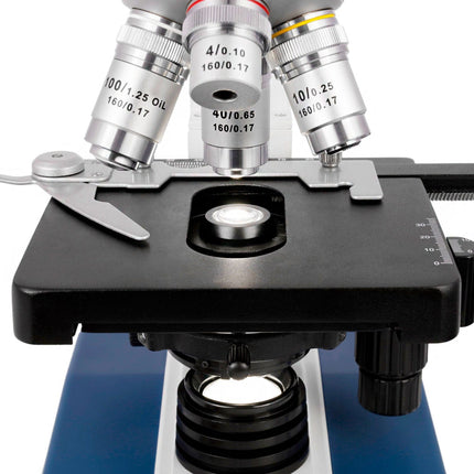 AmScope B120 Series Student & Professional LED Binocular Compound Microscope w/Siedentopf Head, 3D Mechanical Stage & Optional Digital Camera