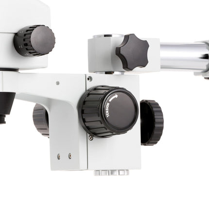 AmScope SM-3 Series Zoom Trinocular Stereo Microscope with Optional Digital Camera on Single Arm Boom Stand
