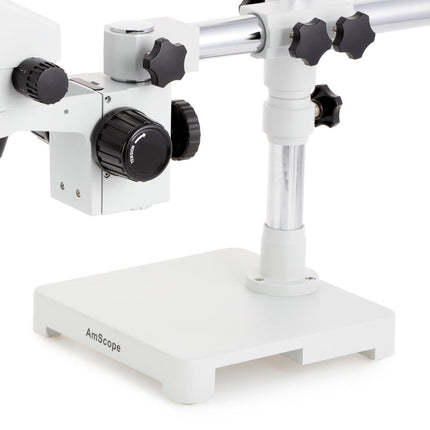 AmScope SM-3 Series Zoom Trinocular Stereo Microscope with Optional Digital Camera on Single Arm Boom Stand
