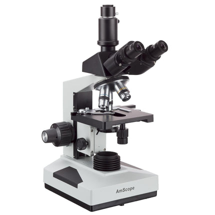 AmScope T490 Series Simul-Focal Darkfield Trinocular Compound Microscope with 20W Halogen and Optional Digital Camera