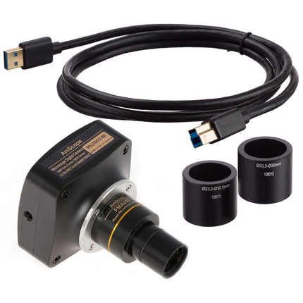 AmScope SM-3 Series Zoom Trinocular Stereo Microscope with Optional Digital Camera on Single Arm Boom Stand