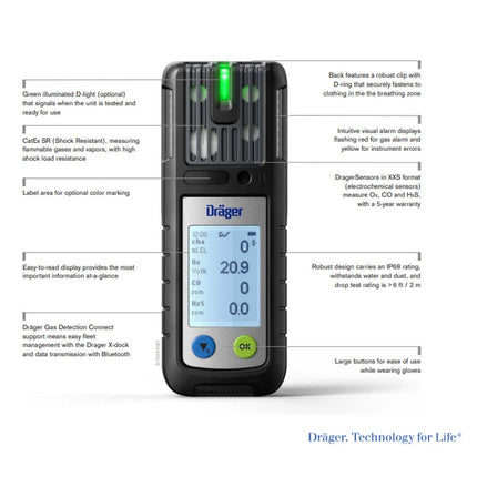 Draeger Safety X-am 2800 Multi-gas Monitor with Bluetooth Technology