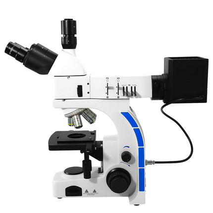 100X-800X Metallurgical Microscope, Trinocular, Halogen Light, Bright Field + Polarizing Kit