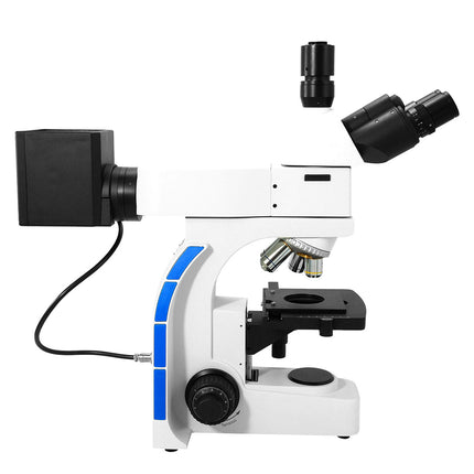 100X-800X Metallurgical Microscope, Trinocular, Halogen Light, Bright Field + Polarizing Kit