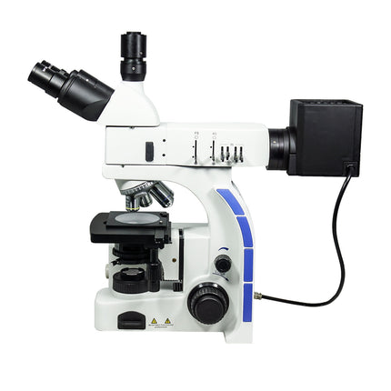 100X-800X Metallurgical Microscope, Trinocular, Dual Halogen Light, Bright Field + Polarizing Kit