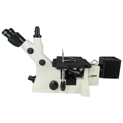 50X-1000X Inverted Metallurgical Microscope, Trinocular, Halogen Light, Dark Field + Polarizing Kit