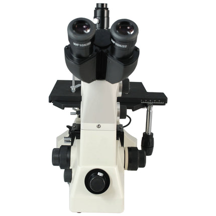 50X-1000X Inverted Metallurgical Microscope, Trinocular, Halogen Light, Dark Field + Polarizing Kit