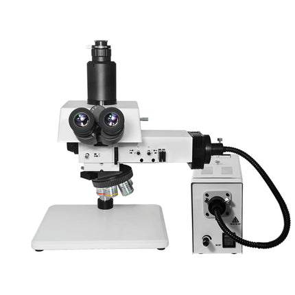 50X-500X Metallurgical Microscope, Trinocular, Halogen Fiber Optic Illuminator, Bright Field Dark Field + Polarizing Kit