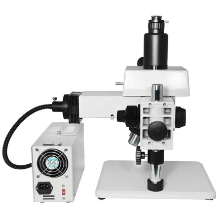 50X-500X Metallurgical Microscope, Trinocular, Halogen Fiber Optic Illuminator, Bright Field Dark Field + Polarizing Kit