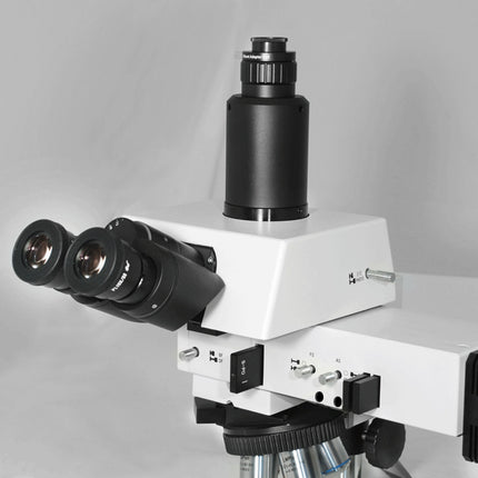 50X-500X Metallurgical Microscope, Trinocular, Halogen Fiber Optic Illuminator, Bright Field Dark Field + Polarizing Kit