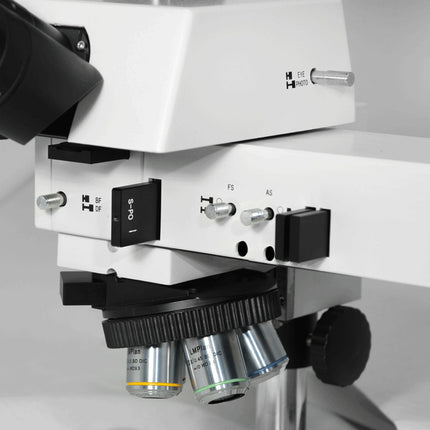 50X-500X Metallurgical Microscope, Trinocular, Halogen Fiber Optic Illuminator, Bright Field Dark Field + Polarizing Kit