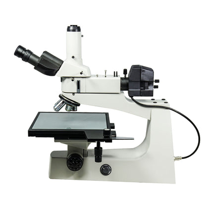 40X-400X Metallurgical Microscope, Trinocular, Halogen Light, Large Stage