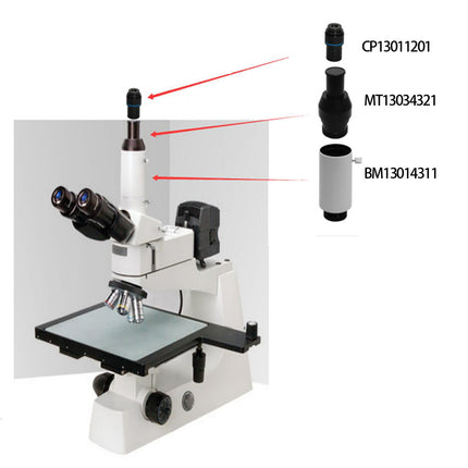 40X-400X Metallurgical Microscope, Trinocular, Halogen Light, Large Stage