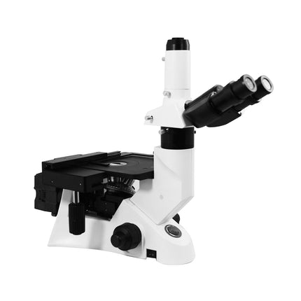 Microscopio Metalúrgico Invertido Trinocular 40X-400X, Halógeno, Platina Mecánica, Kit Polarizador