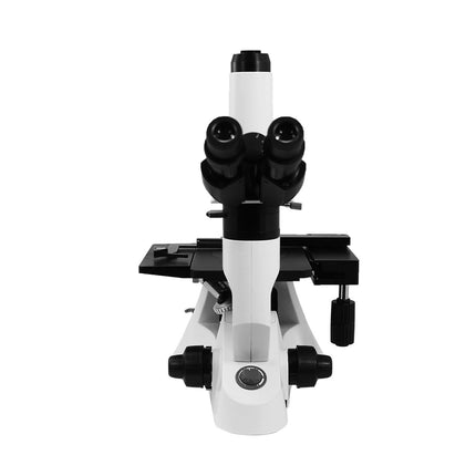 Microscopio Metalúrgico Invertido Trinocular 40X-400X, Halógeno, Platina Mecánica, Kit Polarizador