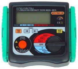 Kyoritsu 3007A Digital Insulation/Continuity Tester with Backlight, 600V