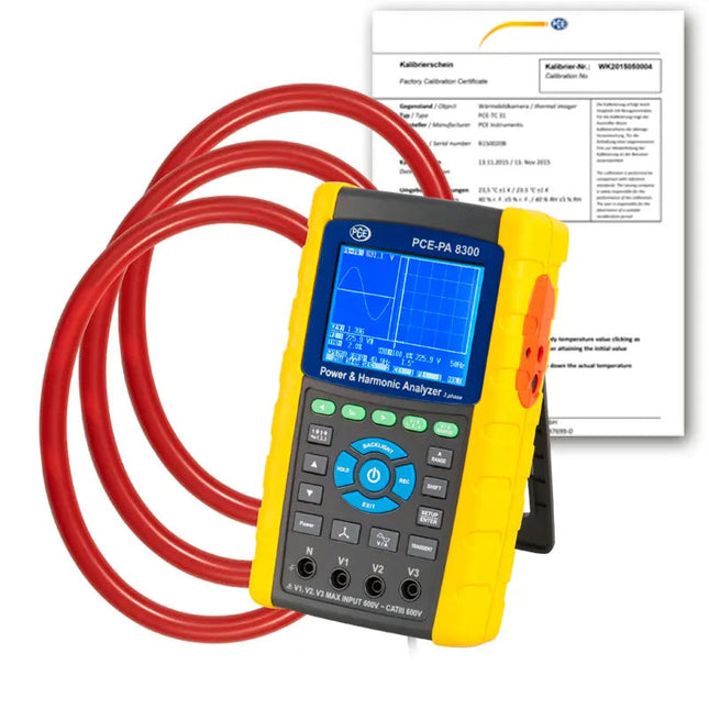 Watímetro PCE-PA 8300-2-ICA incl. certificado calibración ISO