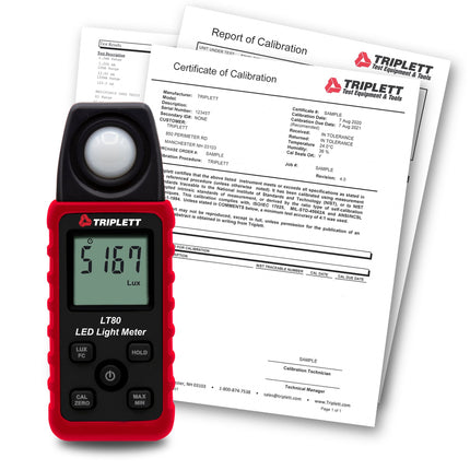 Medidor de luz LED LT80 con certificado de trazabilidad al N.I.S.T.