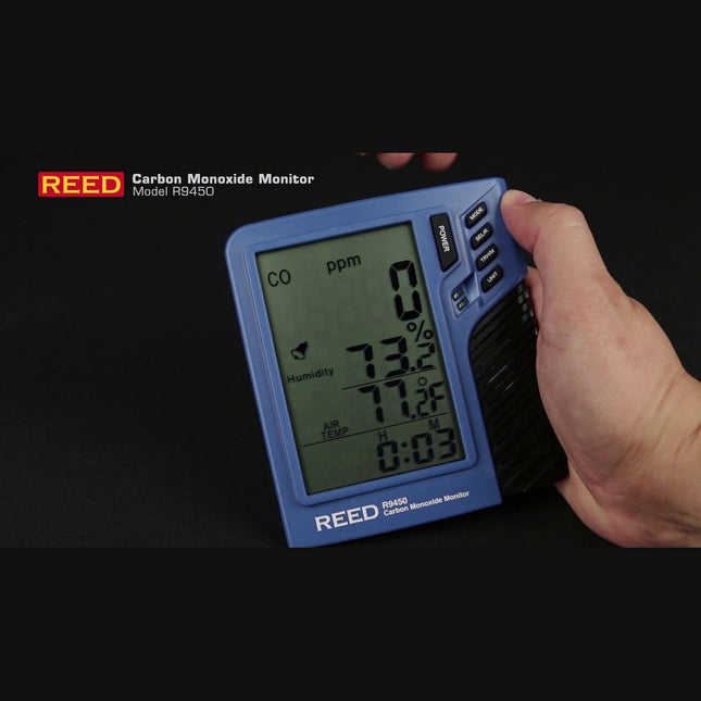 REED R9450 Carbon Monoxide Monitor with Temperature and Humidity