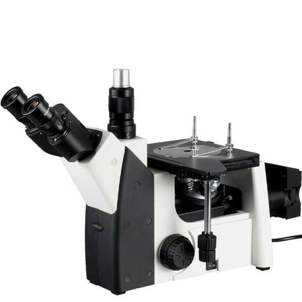AmScope ME1200 Series Inverted Plan Optics Metallurgical Trinocular Compound Microscope with Optional Digital Camera