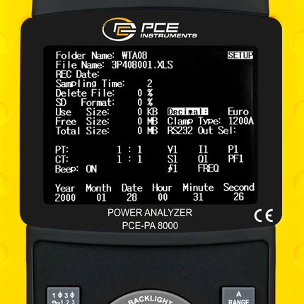 Analizador de Potencia PCE-PA 8000-ICA