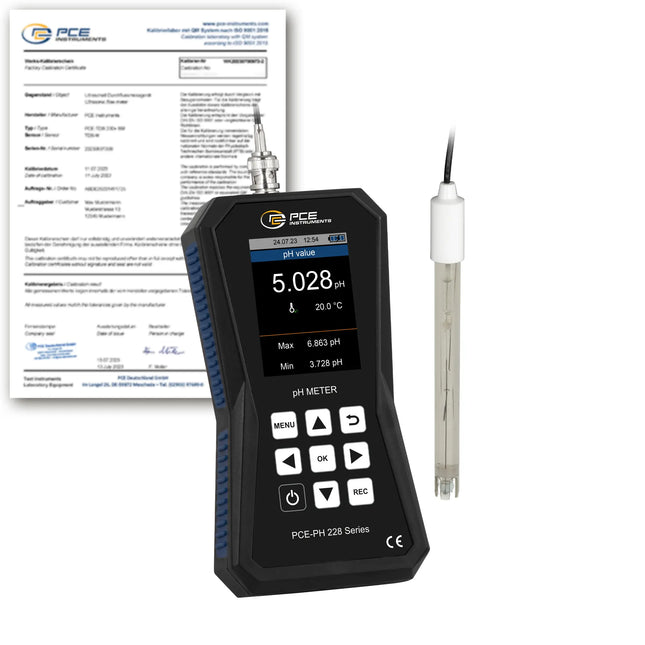 pH-metro PCE-PH 228-ICA incl. certificado calibración ISO