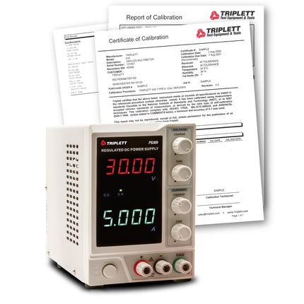 Fuente de alimentación PS305 30 V/5 A CC con certificado de trazabilidad según N.I.S.T.