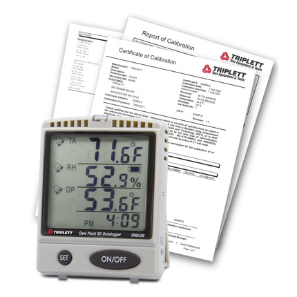 Registrador de datos SD de humedad relativa, temperatura y presión atmosférica con certificado de trazabilidad según NIST