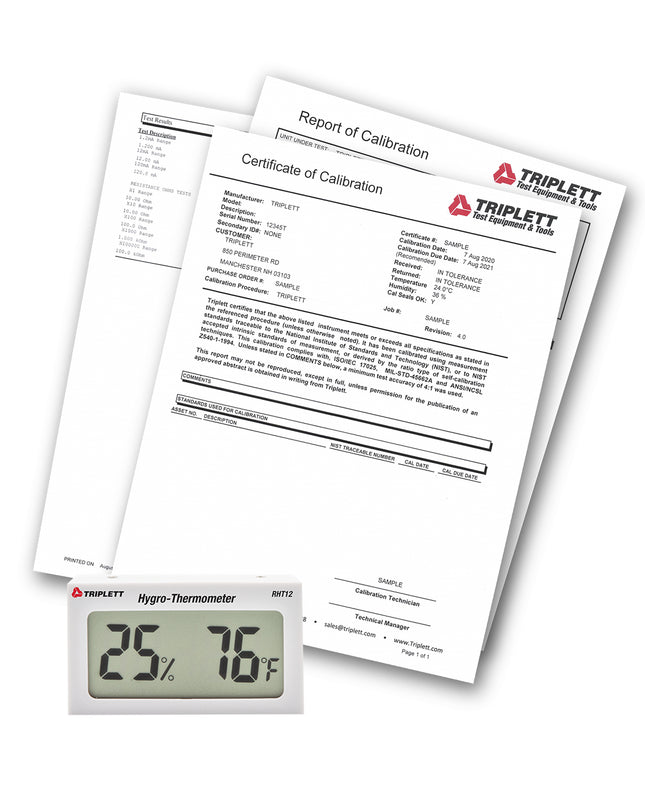 Higro-Termómetro con Certificado de Trazabilidad al N.I.S.T.