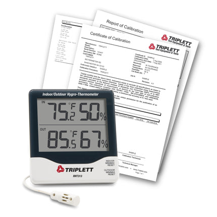 Higrotermómetro para interiores y exteriores con certificado de trazabilidad al NIST