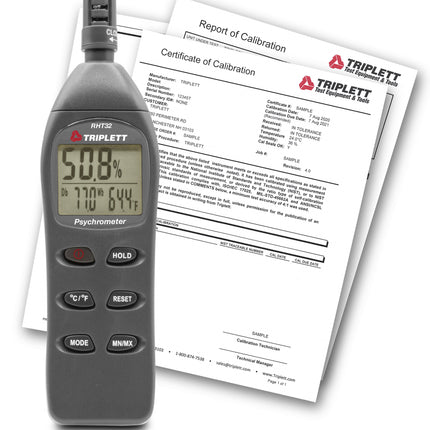 Higro-Termómetro Psicrómetro con Certificado de Trazabilidad al NIST