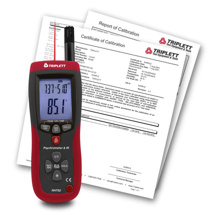 Psicrómetro + Termómetro IR con Certificado de Trazabilidad al NIST